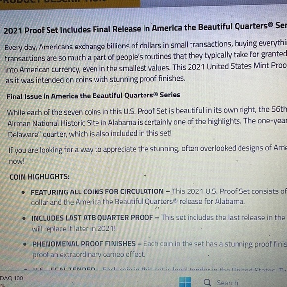 2021 United States Mint Proof Set - Picture 10 of 10